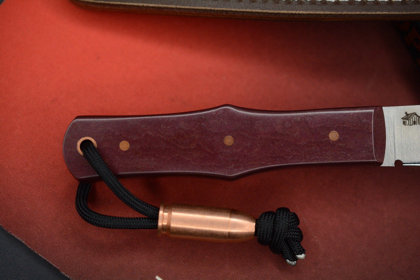 NEW Jack Wolf x LT Wright USA Vampire Hunter Redstone Richlite w/ Sheath & Bead