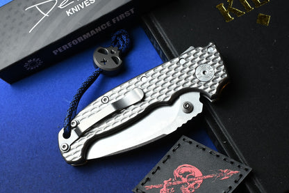 RARE Demko AD20 Kopis V2 Jigged Ti / CPM3V w/ Necro Bead & Patch