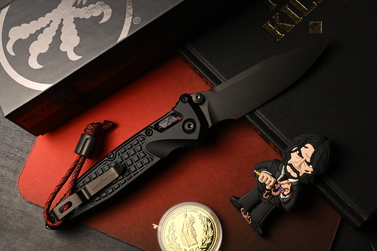 NEW Microtech Socom Ram-Lok DLC Shadow Black Frag S/E w/ John Wick Pack & Bead