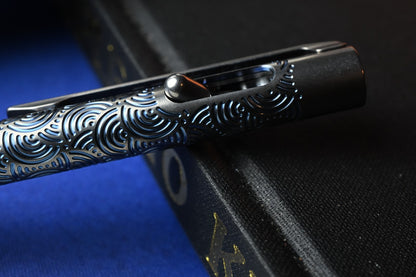 RARE Urban EDC x Magnus Titanium Click Shift Pen - Matte Ti w/ Blue Ti Seigahai