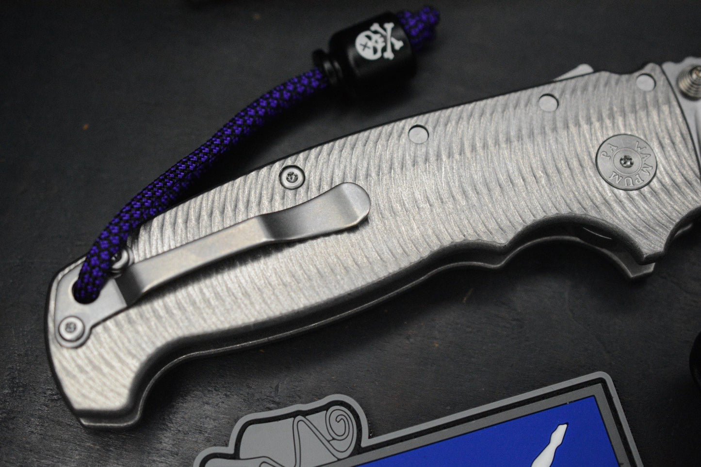 RARE++ Demko AD20 XXX Textured Ti / Stud Only CPM 3V w/ Poison Bead & Patch