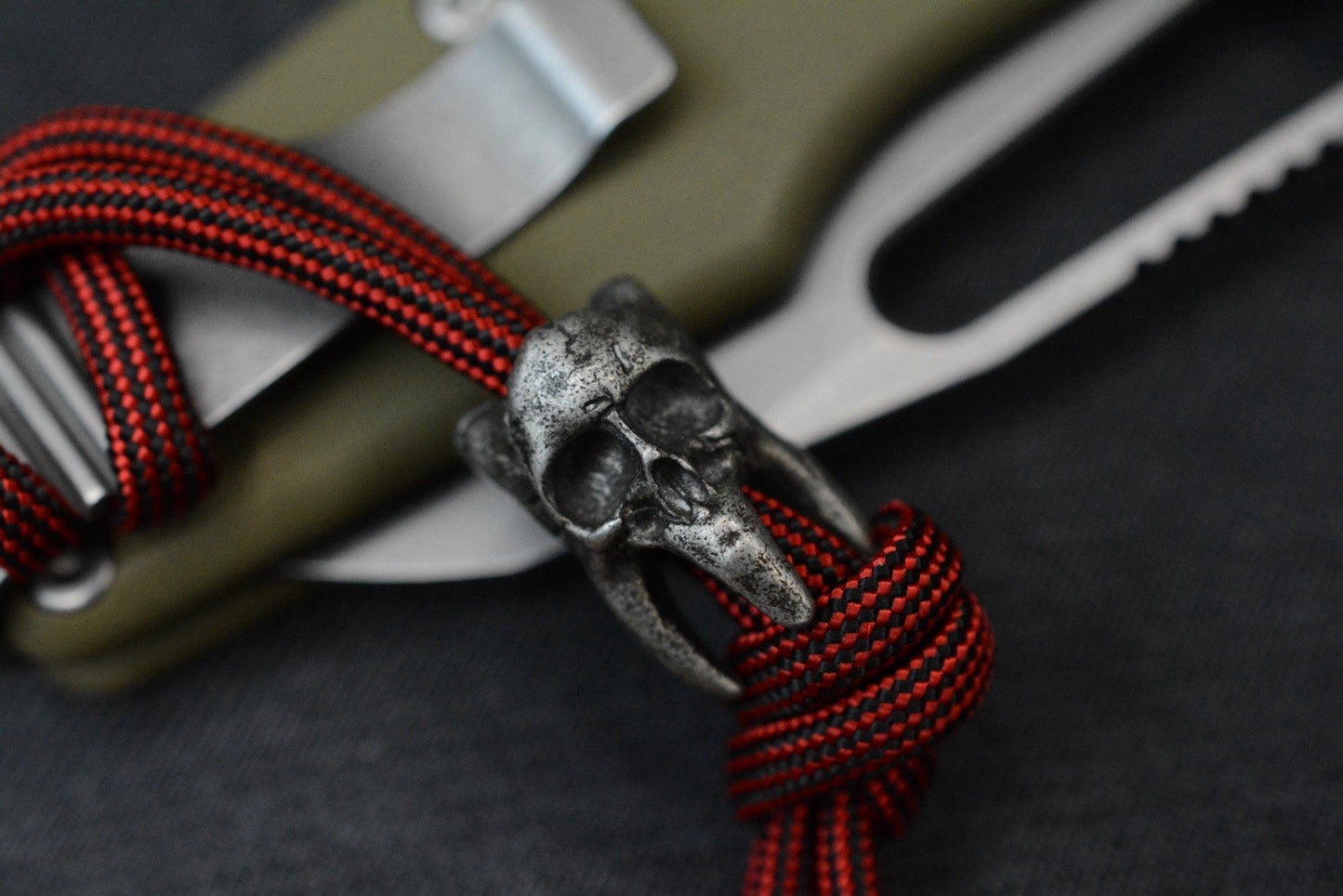 NEW Demko AD22 Shark Foot Magnacut - OD Green G-10 w/ Molar Bead & Patch