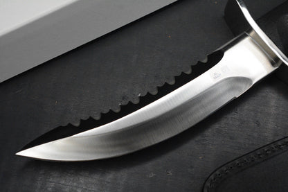 RARE+ Al Mar Knives Seki Japan Warrior Satin Blade /Rubber Hdle w/Leather Sheath