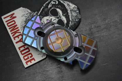 NEW Monkey Edge x Steve Ryan Orbital Frag Oil Slick Ano w/ME Patch Re Microtech