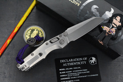 RARE Microtech MSI MINI -  Marfione Selects / Smooth Titanium w/ John Wick Pack