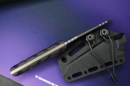 NEW T. Kell Knives WharnEDC Fixed Blade - Magnacut / Purple Marauder G10