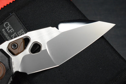 NEW Custom Knife Factory Traktor Crystalized Ti/ ZicuTi/ Copper/M390 w/ Ti2 Bead