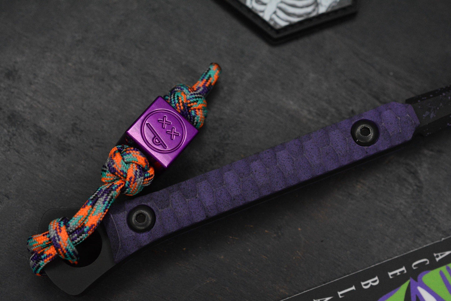 RARE Half Face Cardiac Spike Halloween SE Purple G-10 w/TKW Frankart & Patch