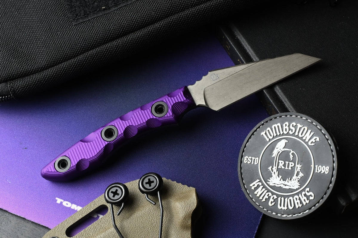 NEW TKell Wharnie EDC PB&J Edition - Distressed MagnaCut / Purple G10 Ltd Ed