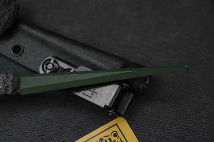 RARE Half Face Cardiac Spike Black Micarta / Highland Green G10 w/ Wick Pack