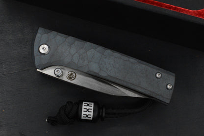 CUSTOM Chaves Scapegoat Street Half Rocked Ti- Green SW/ M390 w/ Brass Bead