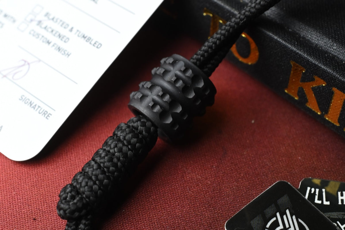 NEW Griffin Combat M990 Full Size Lanyard Bead - Blackened Ti Tread Pattern