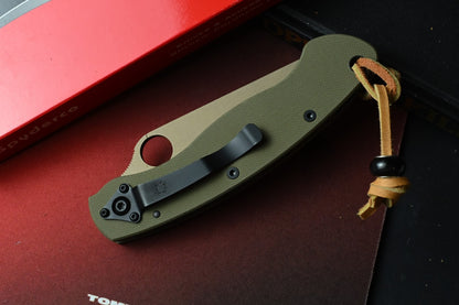 NEW Spyderco x REC EXC Paramilitary 2 - OD Green G10 / CTS 240P w/ TKW Bead