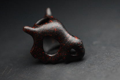 NEW Salt & Peppa Boney Boi Aluminum - Black w/ Red Splatter Re Playge Microtech