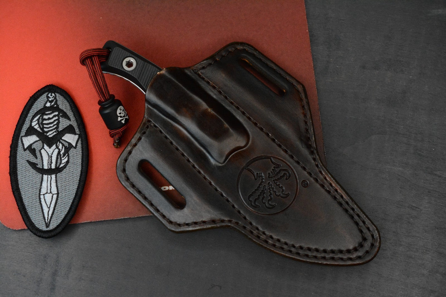 NEW MICROTECH AKRIS FIXED BLADE BLACK G-10 3.7" SW M390MK w/ Leather Sheath
