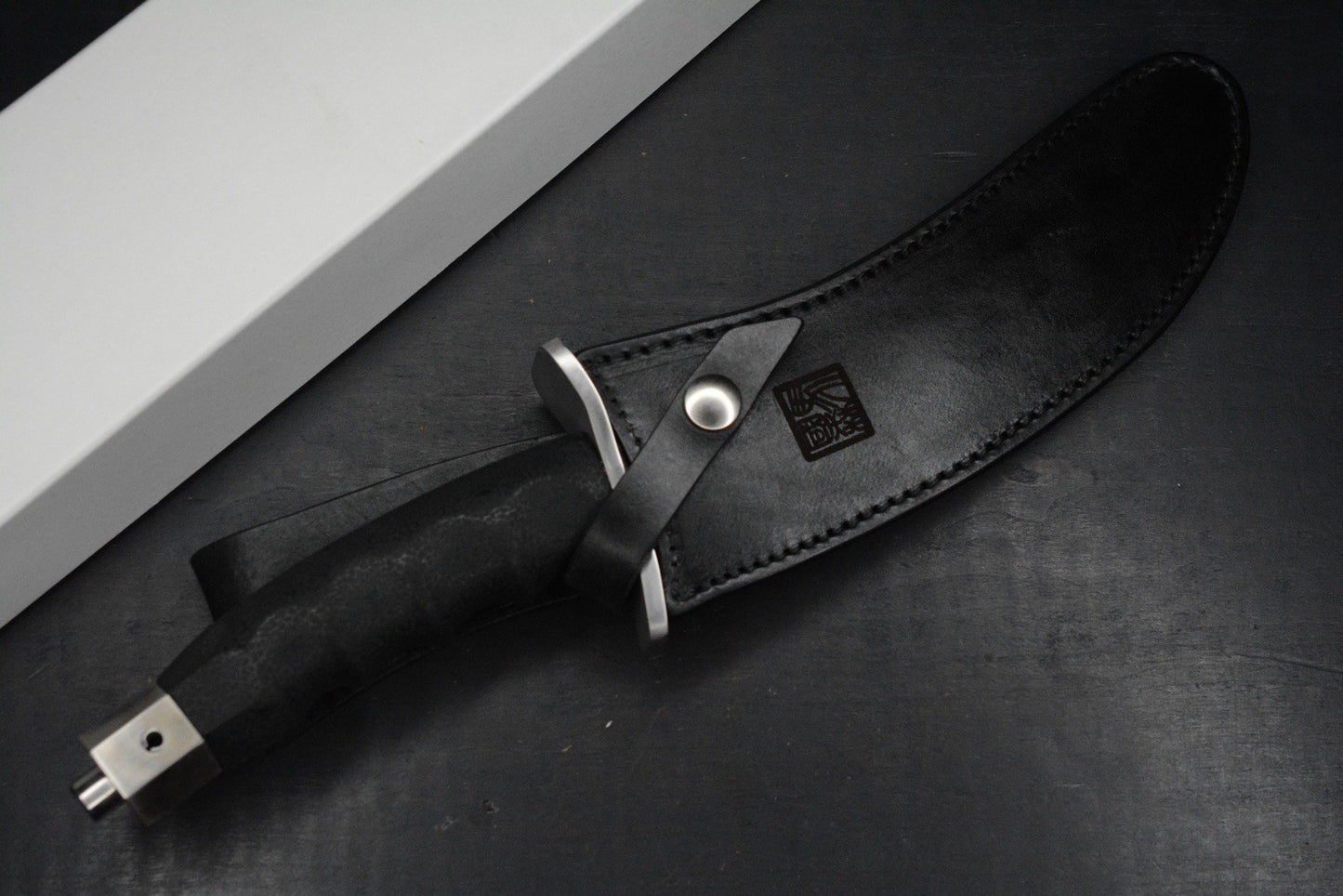 RARE+ Al Mar Knives Seki Japan Warrior Satin Blade /Rubber Hdle w/Leather Sheath