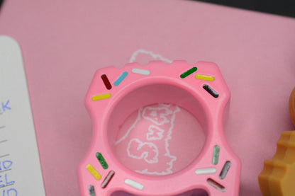 NEW SWAMP EDC Swampy Whale - Dessert Warrior Donut Print Pink w/ Beads & Patch