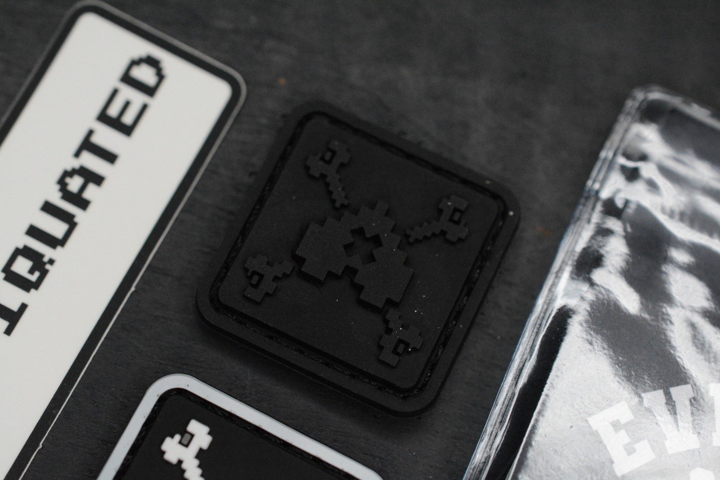 NEW INKY EDC x Antiquated EDC - 8-Bit Death Heart 2x Patch Set - Black & White