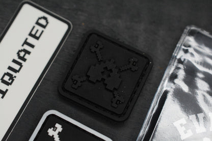 NEW INKY EDC x Antiquated EDC - 8-Bit Death Heart 2x Patch Set - Black & White