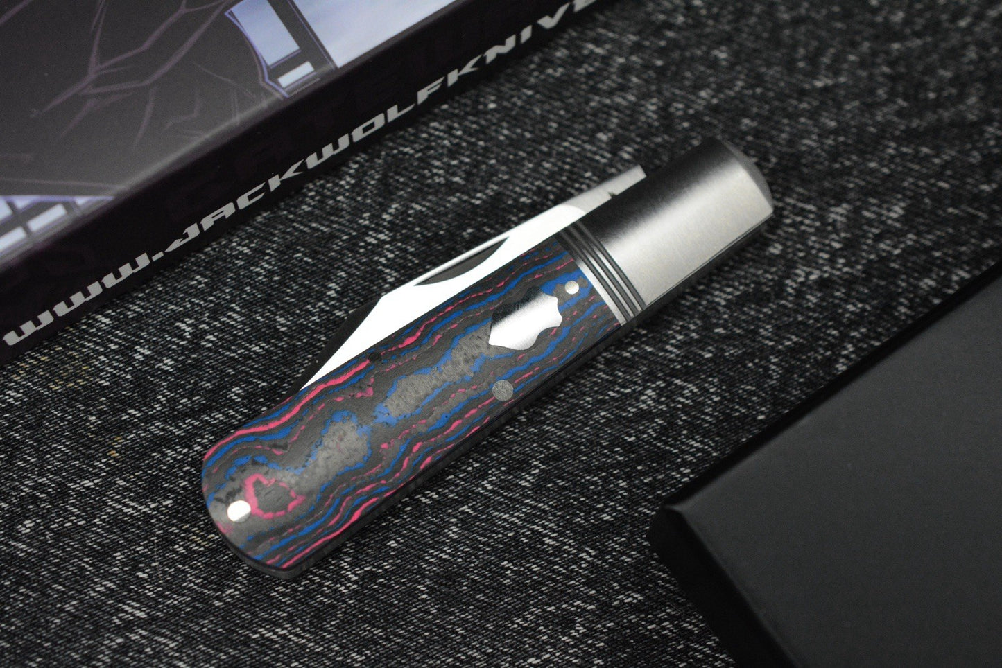NEW Jack Wolf Gateway Barlow - Camo Carbon Handle/ Nickel Silver/ Sandvik 14C28N