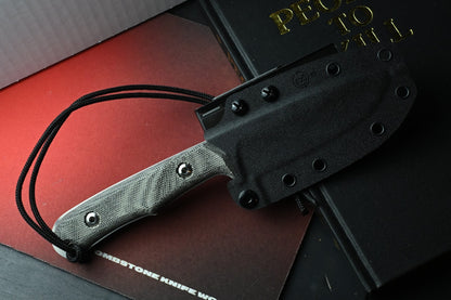 NEW Chris Reeve Knives Backpacker - Black Canvas Micarta w/ Monkey Bead & Patch