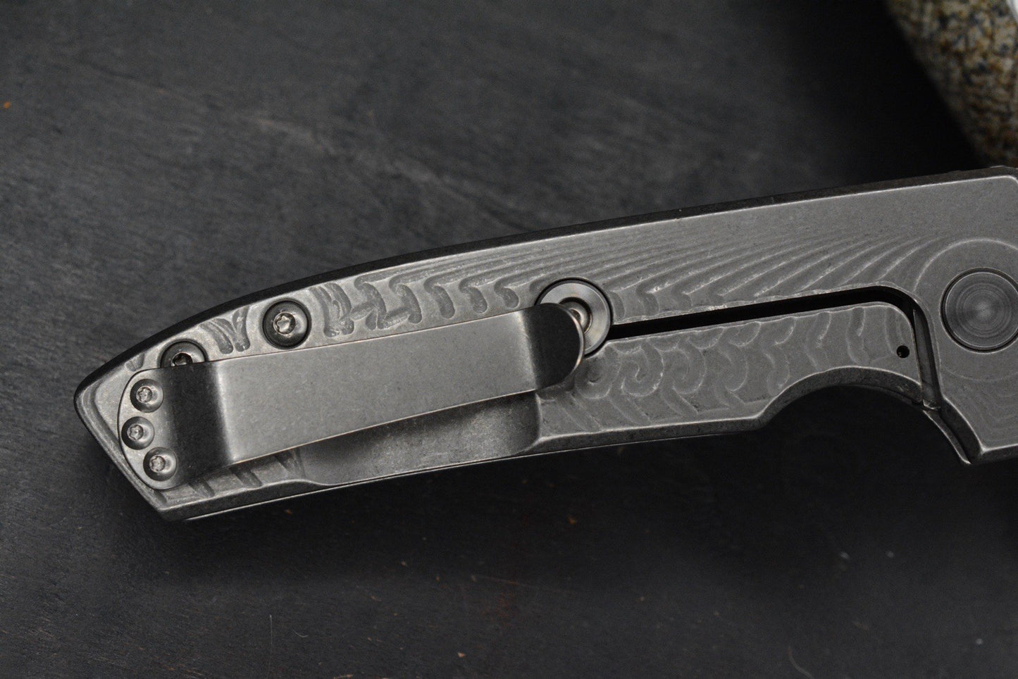 RARE Les George Morph VECP - Chad Nichols Intrepid Damascus Blade / Ti Scale
