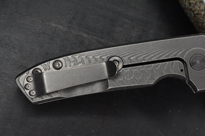 RARE Les George Morph VECP - Chad Nichols Intrepid Damascus Blade / Ti Scale