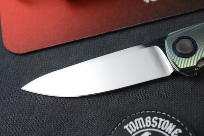 RARE Holt OUTLAW Antique Green Ano / Mirror M390 / Timascus & Copper Accents
