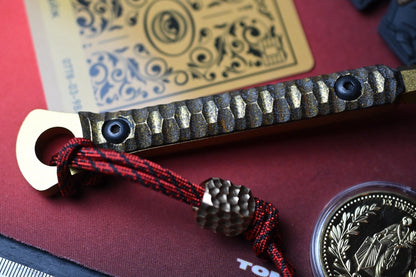 RARE Half Face Blades Cardiac Spike - Gold Finish w/ Bead & Wick Set