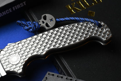 RARE Demko AD20 Kopis V2 Jigged Ti / CPM3V w/ Necro Bead & Patch