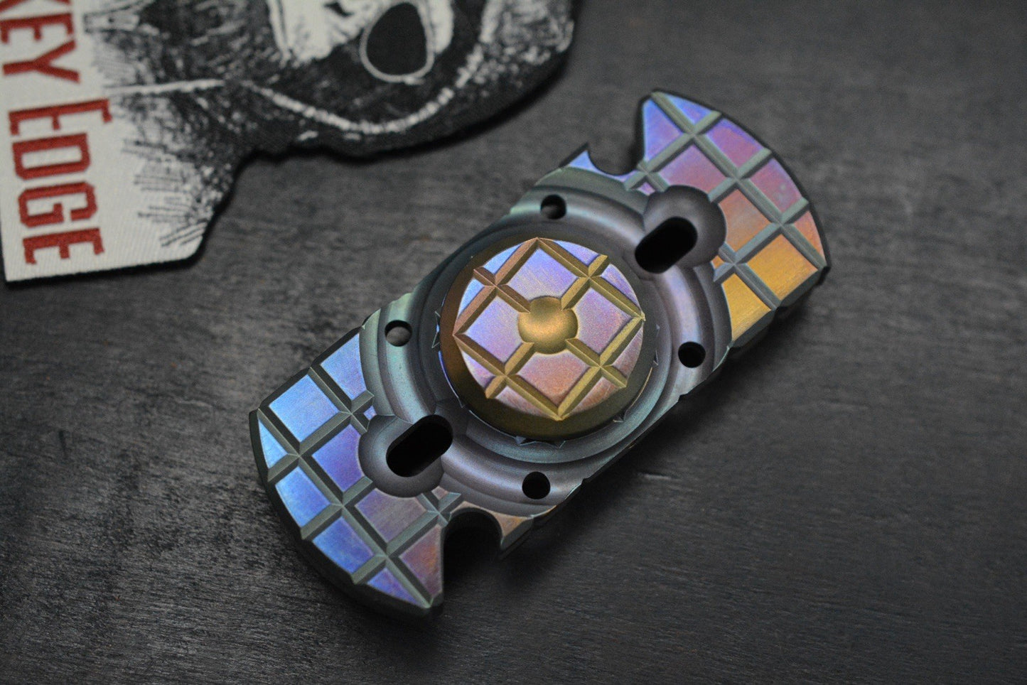 NEW Monkey Edge x Steve Ryan Orbital Frag Oil Slick Ano w/ME Patch Re Microtech