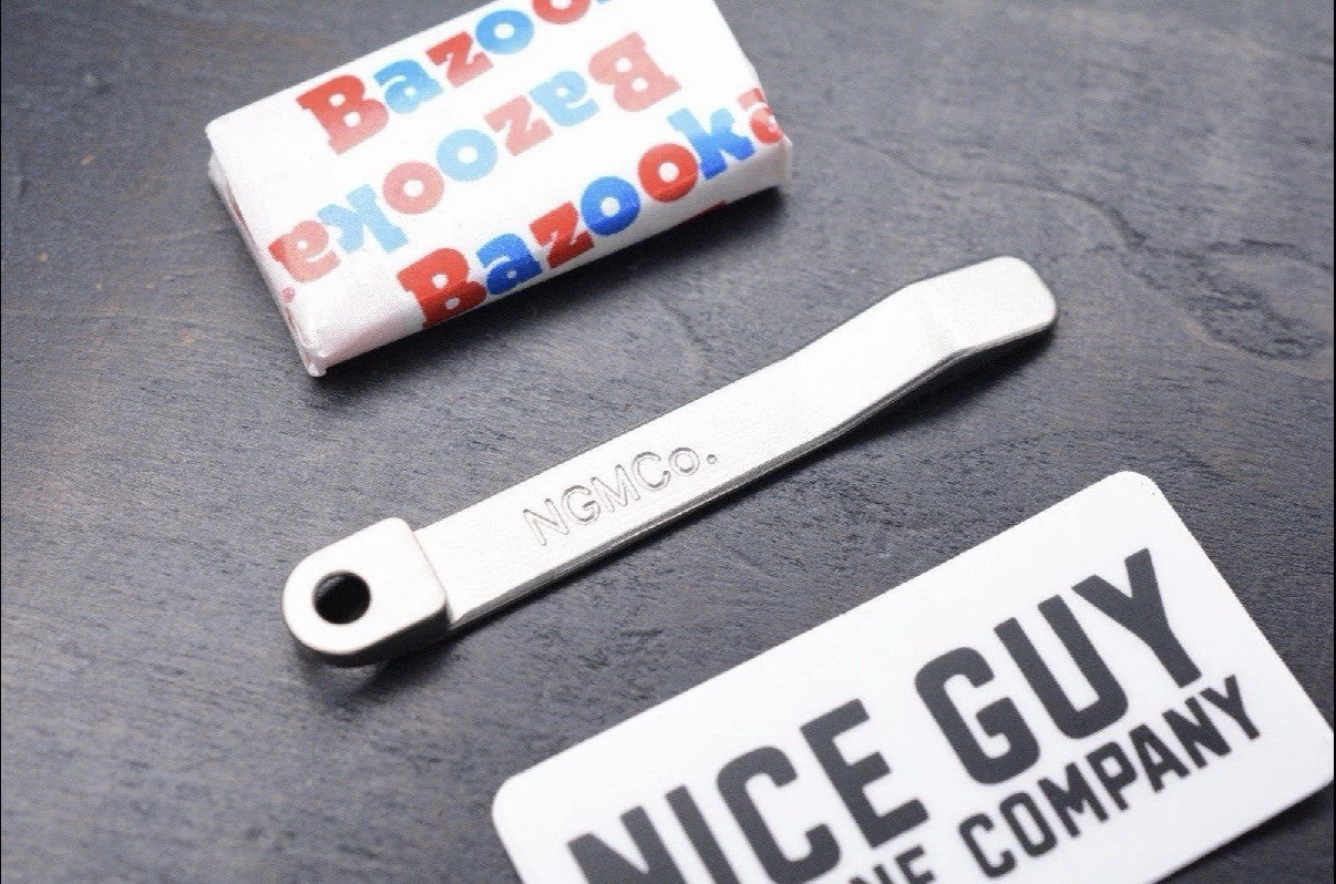 NEW NGMCo CRK Ti Pocket Clip Chris Reeve Nice Guy Machine Sandblasted Finish