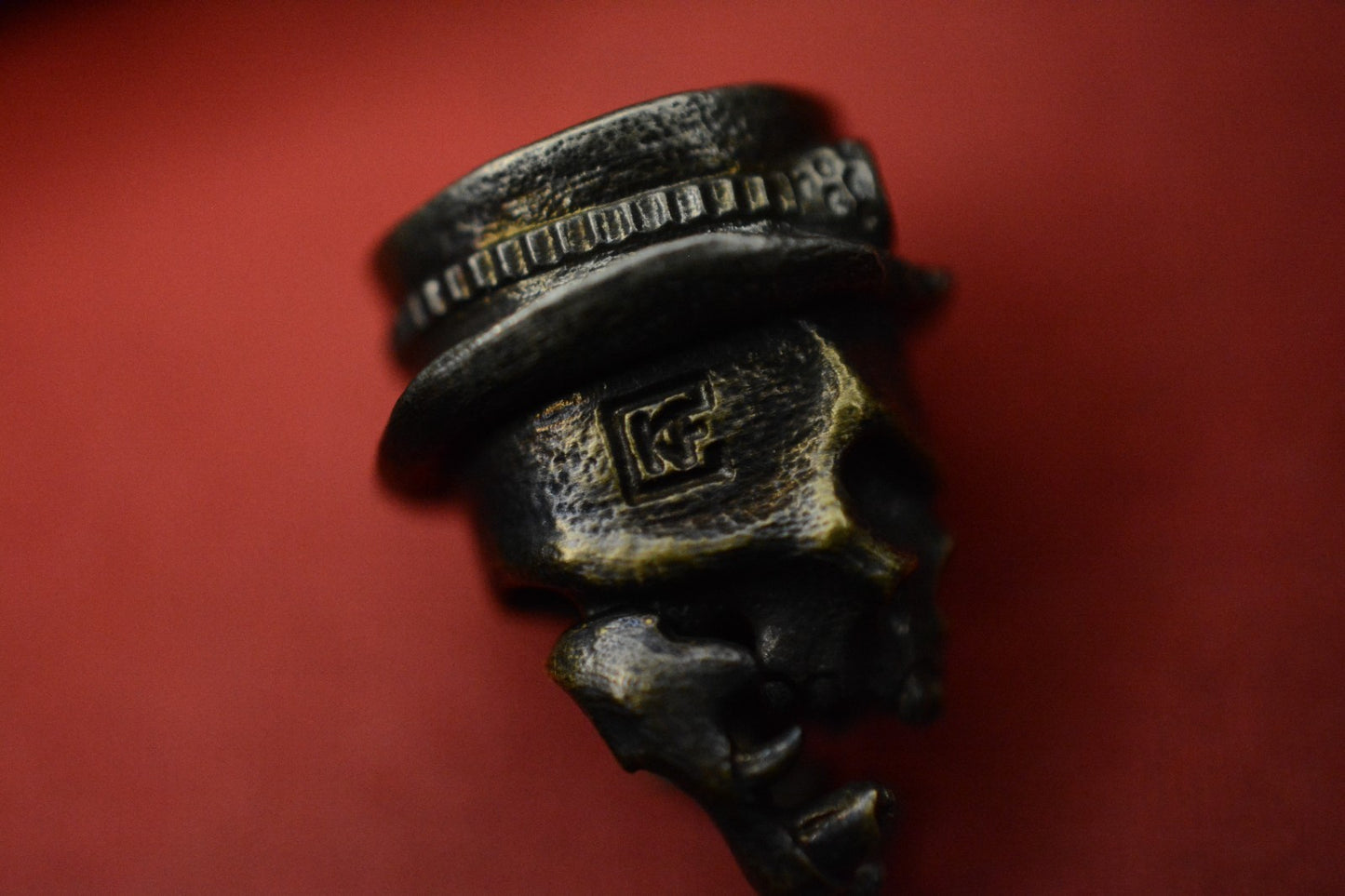 RARE Custom Knife Factory Steampunk Mad Hatter Brass Bead