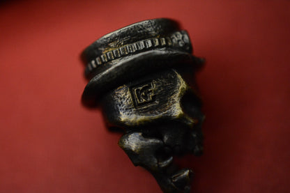 RARE Custom Knife Factory Steampunk Mad Hatter Brass Bead