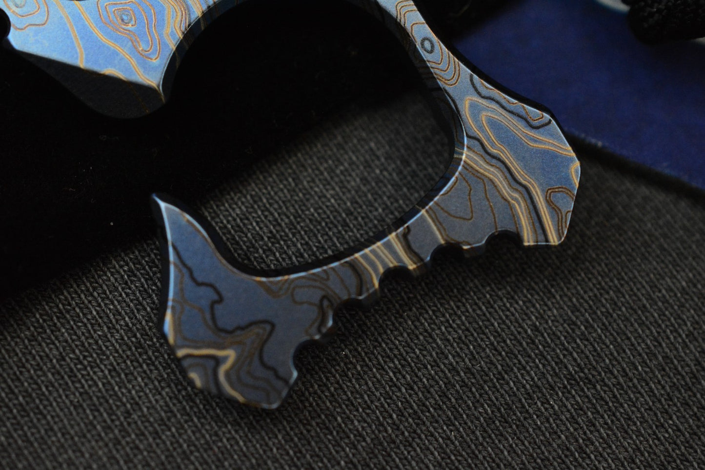 NEW Triple Aught Design Rook TAD Edition SW Blue Ti Bottle Opener w/ Bead