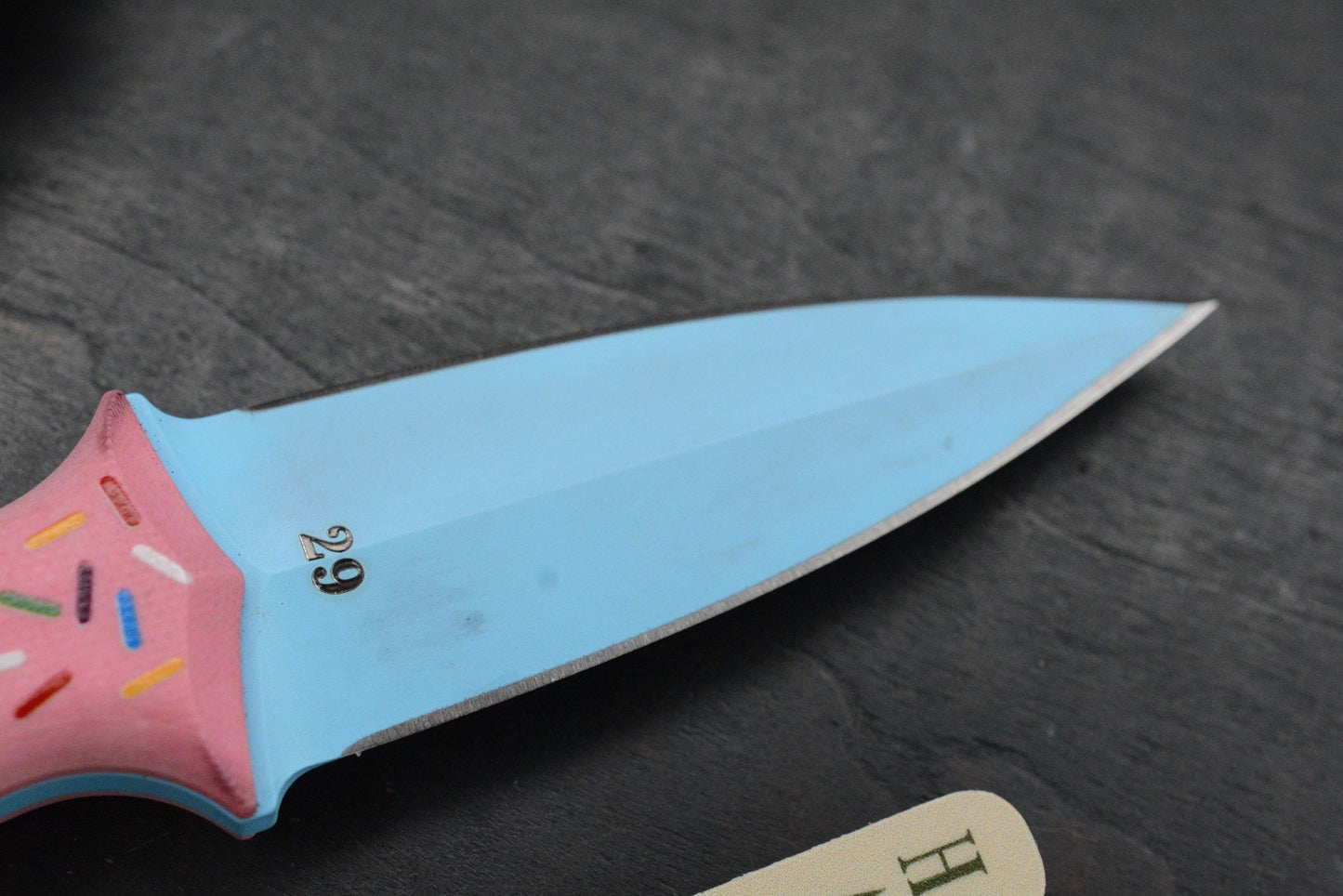 NEW Half Face Blades Dessert Warrior G-10 Trident Fixed Blade w/ Donut Bead Set