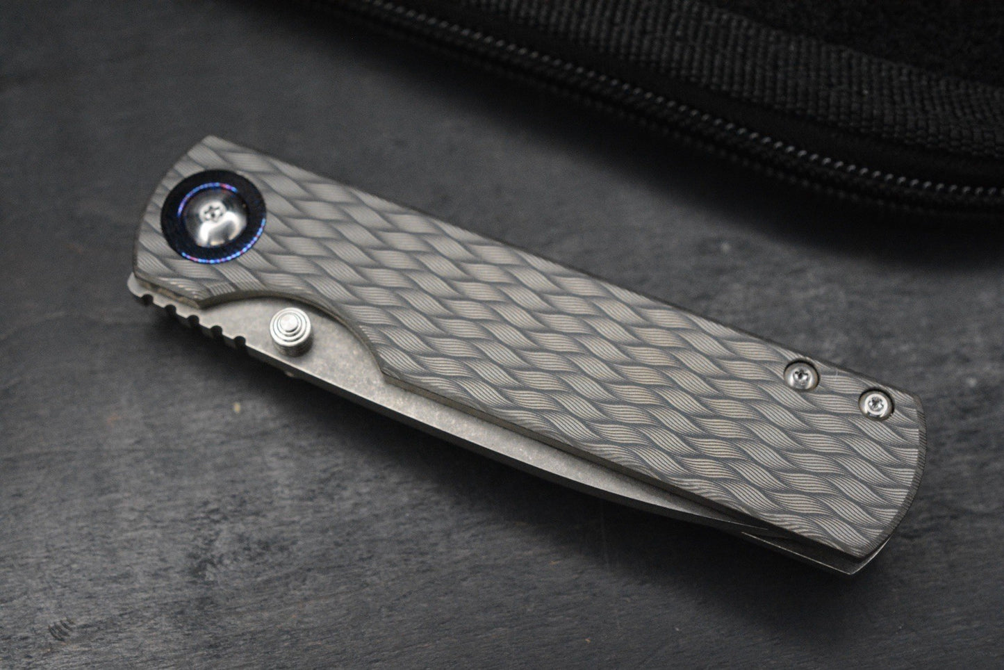 CUSTOM Monterey Bay Sea Otter Iron Weave - Timascus Pivot / Compound Magnacut