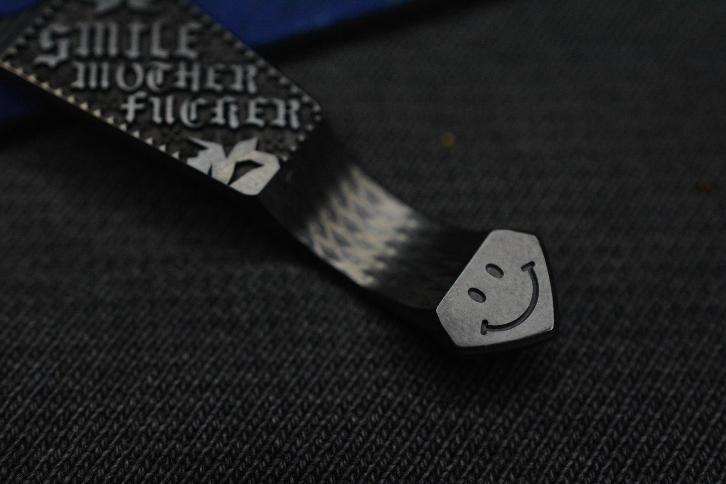 NEW Steel Flame - Smile Mother F****r Ti Pocket Clip - Blackout TRD Finish