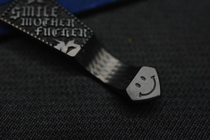 NEW Steel Flame - Smile Mother F****r Ti Pocket Clip - Blackout TRD Finish