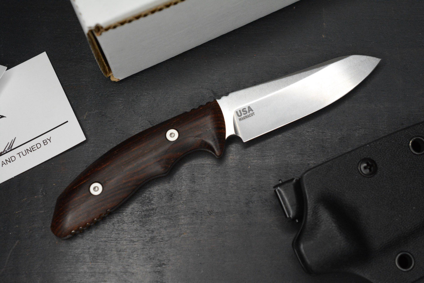 NEW Hinderer Flashpoint Magnacut Sheepsfoot Fixie - Stonewash Cocobolo Handle