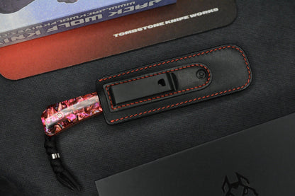 NEW Jack Wolf Pioneer Jack FIXedc - Red Abalone / S90V w/ Sheath