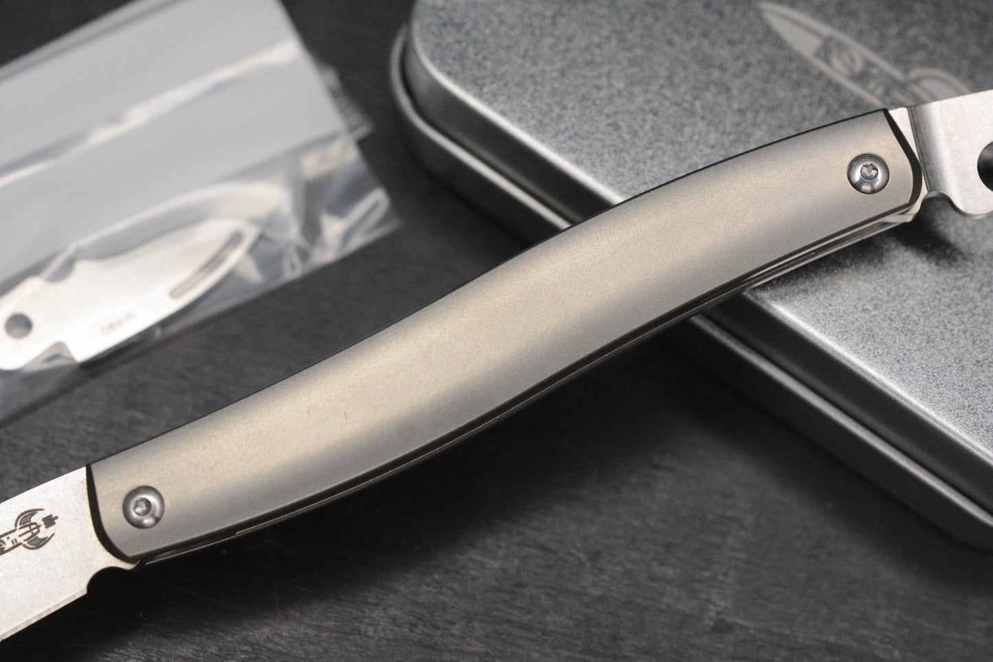 NEW D Rocket Designs Serpentine Slipjoint Ti M390 Wharncliffe Bottle Opener