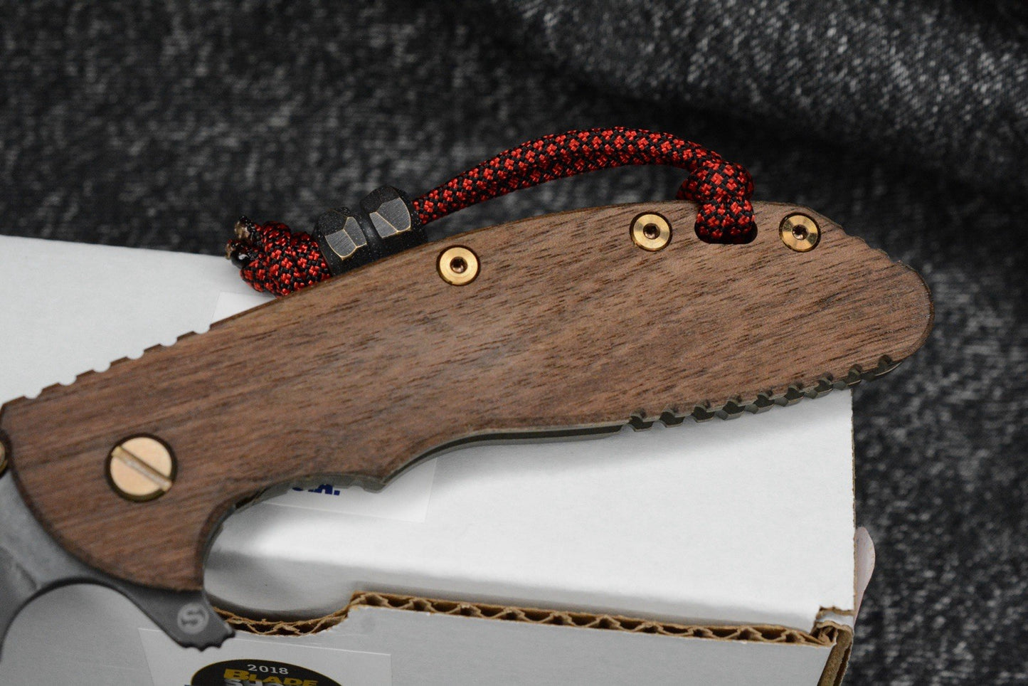 RARE Hinderer Skinny XM-24 - Walnut Handle/ Antique Green Ti - Battle Worn