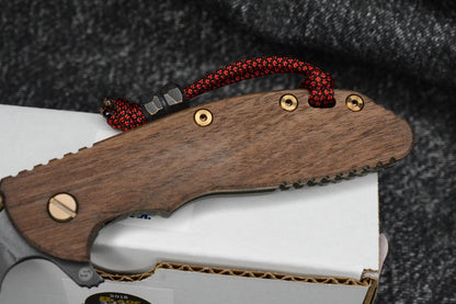 RARE Hinderer Skinny XM-24 - Walnut Handle/ Antique Green Ti - Battle Worn