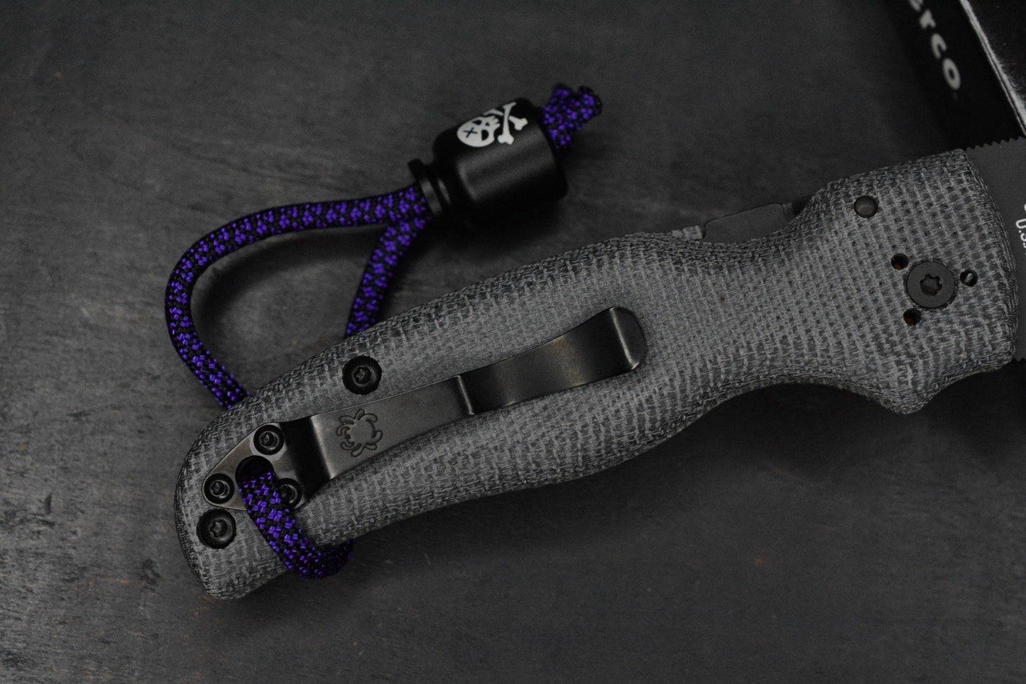 NEW Spyderco Shaman Grey Micarta Black DLC M390 Drop Point  w/ Poison Bead