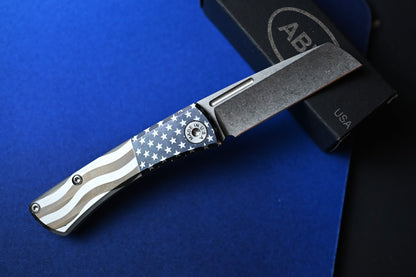 NEW American Blade Works Slip Joint - Stars & Stripes Ti Handle / Magnacut