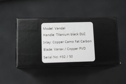 NEW Null Knives Vandal Knife Ti/Copper  PVD/ Camo Carbon Fiber SN 32 Of 50