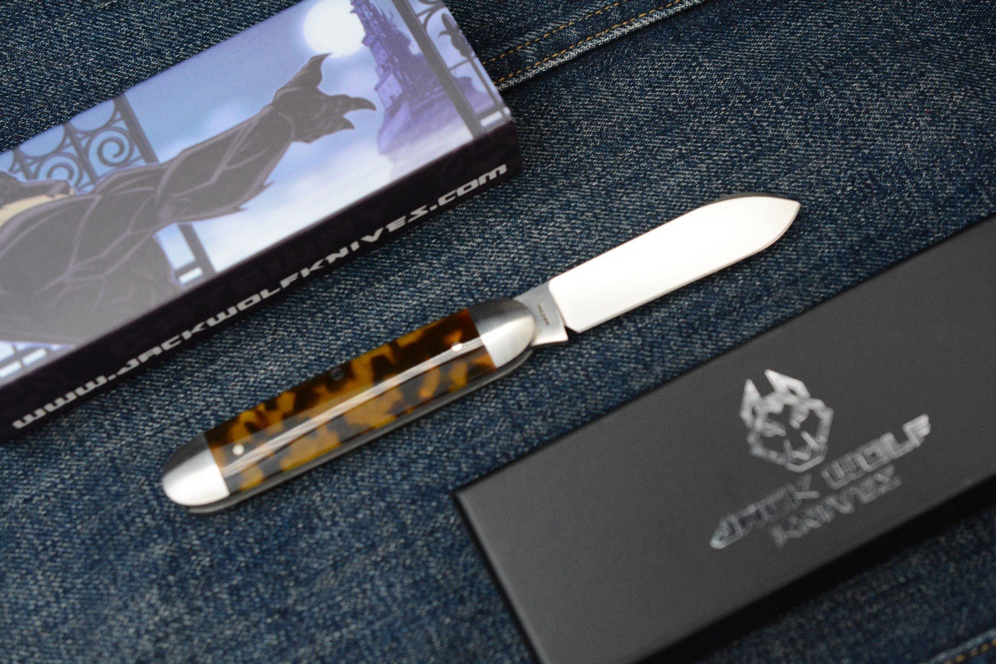 NEW Jack Wolf Gateway Equal End - Tortoise Shell Kirinite /Belt Satin Spearpoint