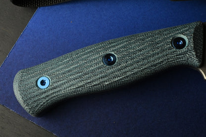RARE Carothers Performance Knives FK3 Field - Blue Canvas Micarta / Magnacut