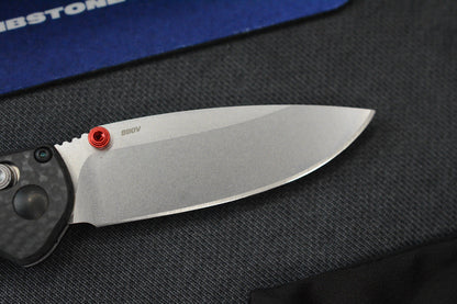 NEW Benchmade Mini Freek - Full Carbon Fiber w/ Red Thumbstud & Backspacer